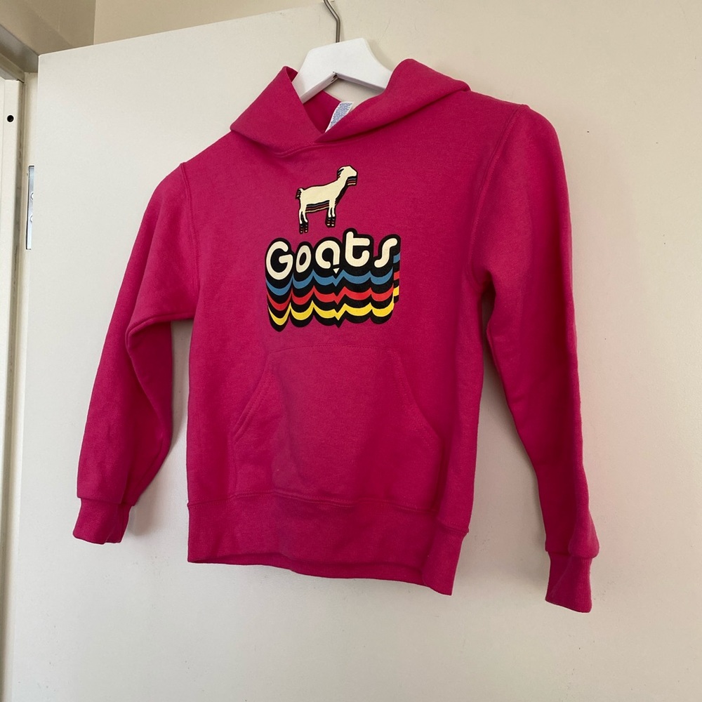 Girls Pink Goats Hooded Sweatshirt